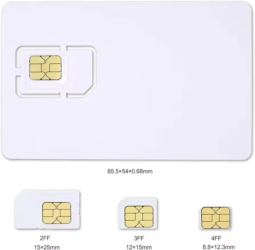 Standard White SIM Card With Gold Chip